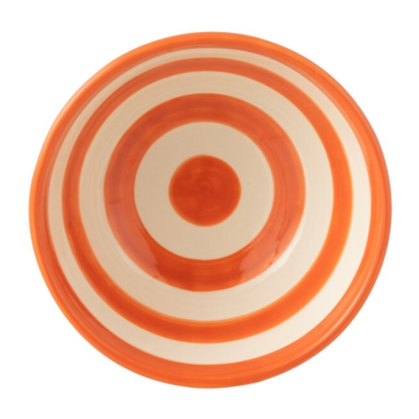 J-Line bol Granada Stripes High - céramique - blanc/orange - small - Ø 14 cm