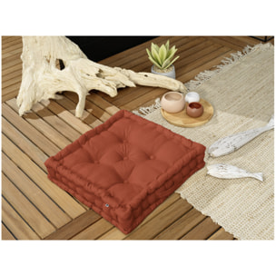 Coussin de sol 50 x 50 cm capitonné et matelassé en coton - KALA