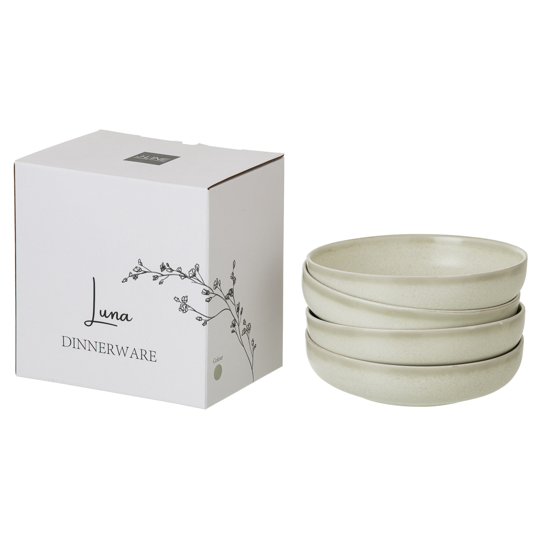 J-Line Bol Luna - céramique - vert clair - large