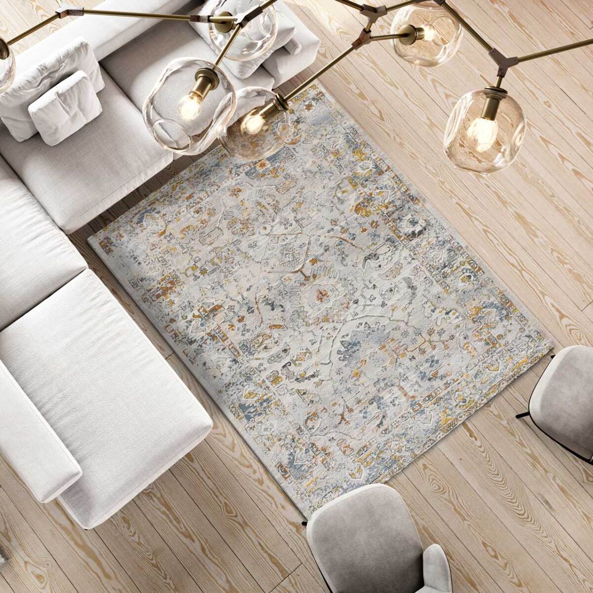 SPRINGS Alfombra estilo vintage de pelo corto multicolor, varias medidas disponibles