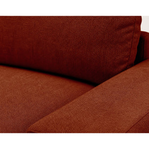 Tama - Canapé d'angle droit 4 places convertible avec coffre en tissu - Terracotta
