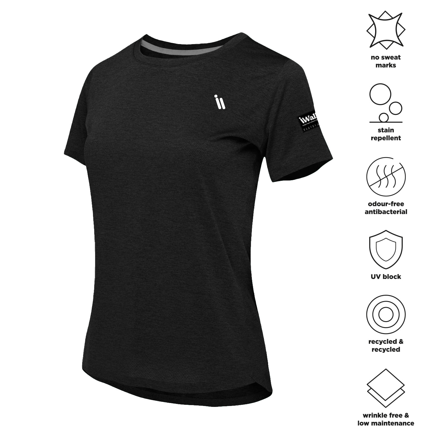 Camiseta iwalk UrbanDry Tee women en color Negro