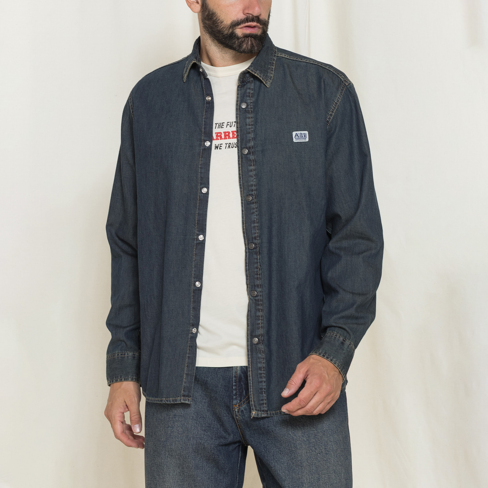 GIACCA CAMICIA IN DEMIN TRATTATO CARRERA REPLICA