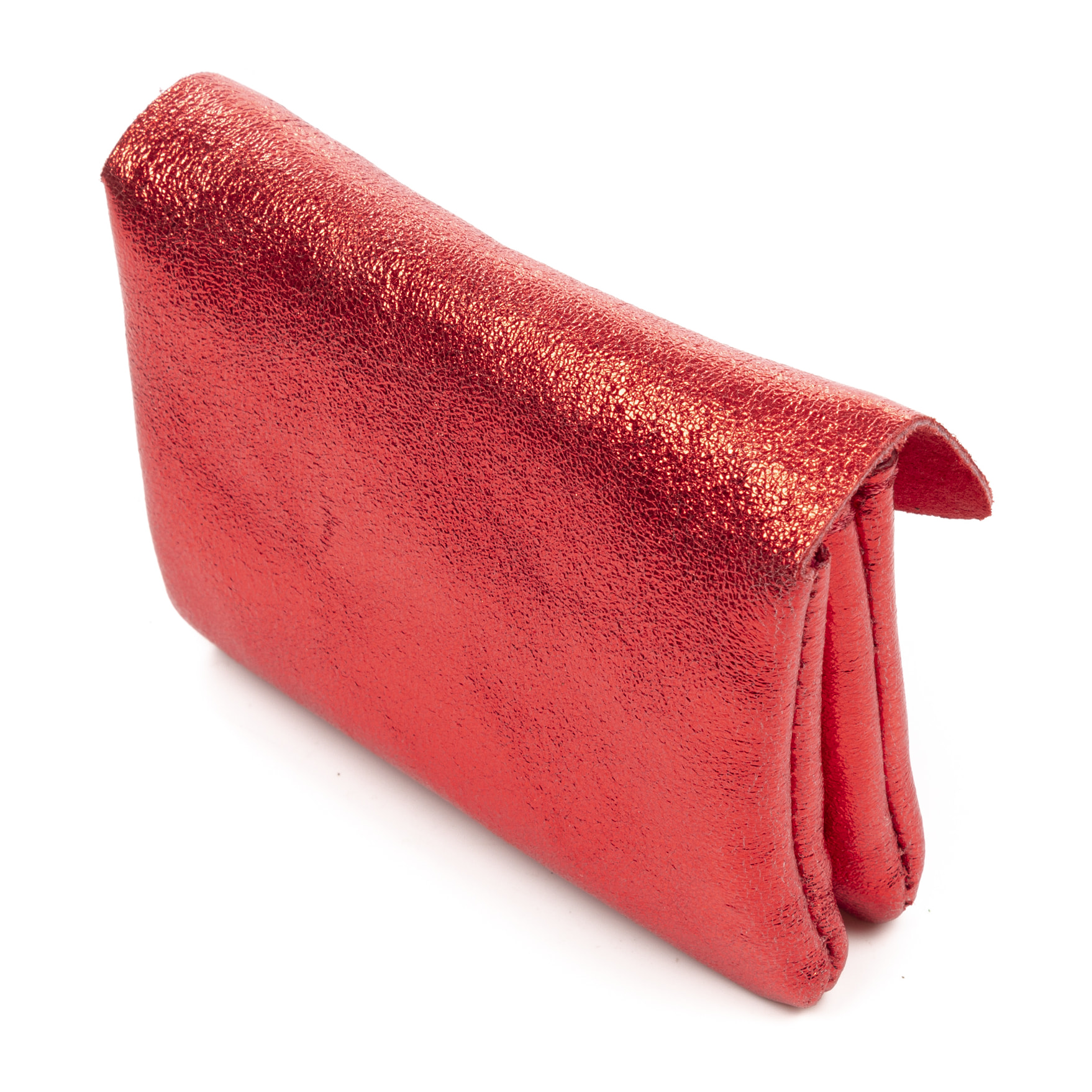 Alpignano monedero mujer. Piel auténtica Gamuza lacada brillante.