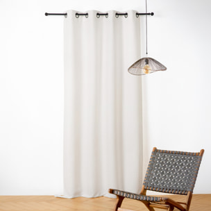 Rideau phonique coton et chanvre tressage naturel - Blanc