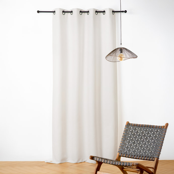 Rideau phonique coton et chanvre tressage naturel - Blanc