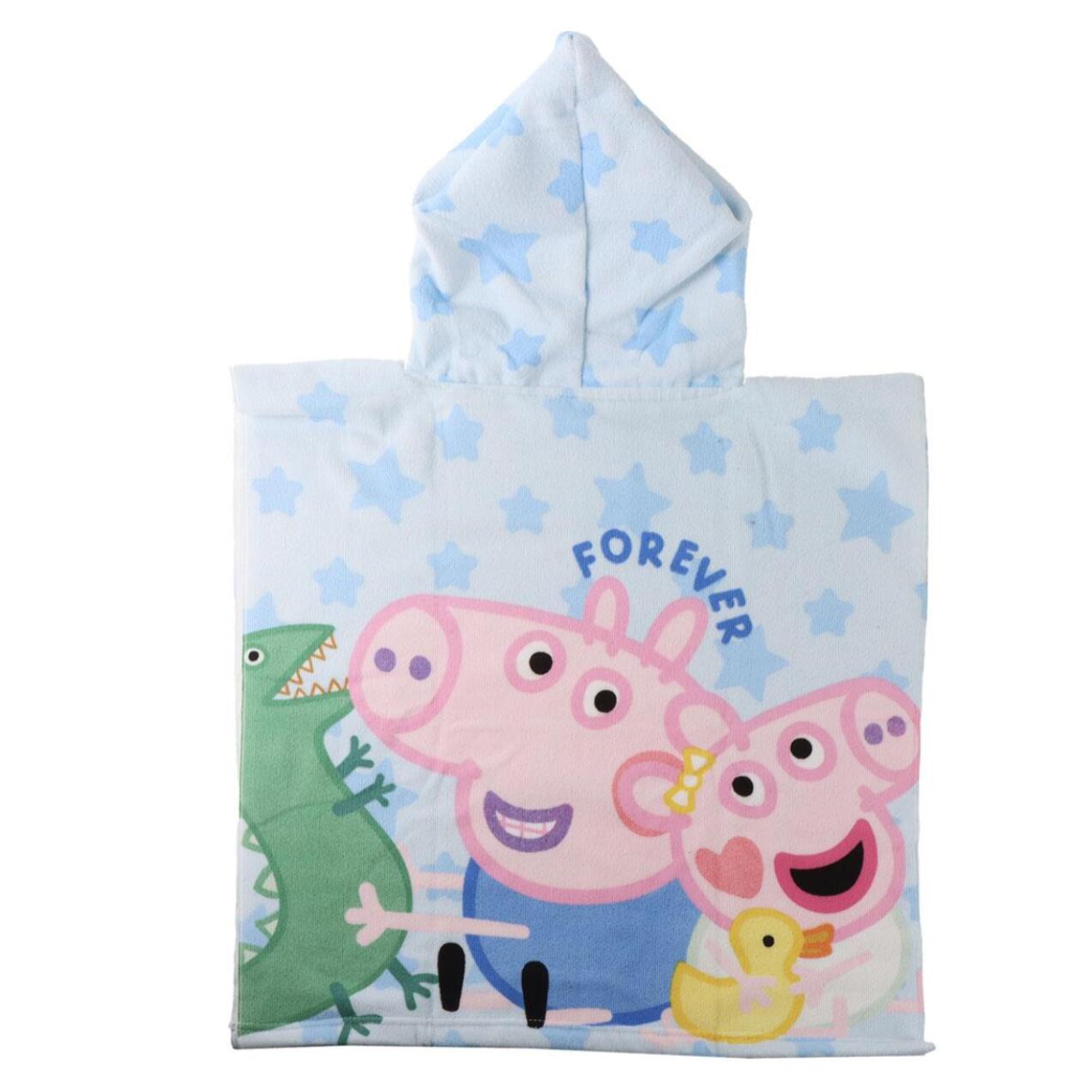Poncho microfibra de Peppa Pig - 55x54,5x1 cm - Color: Azul Claro