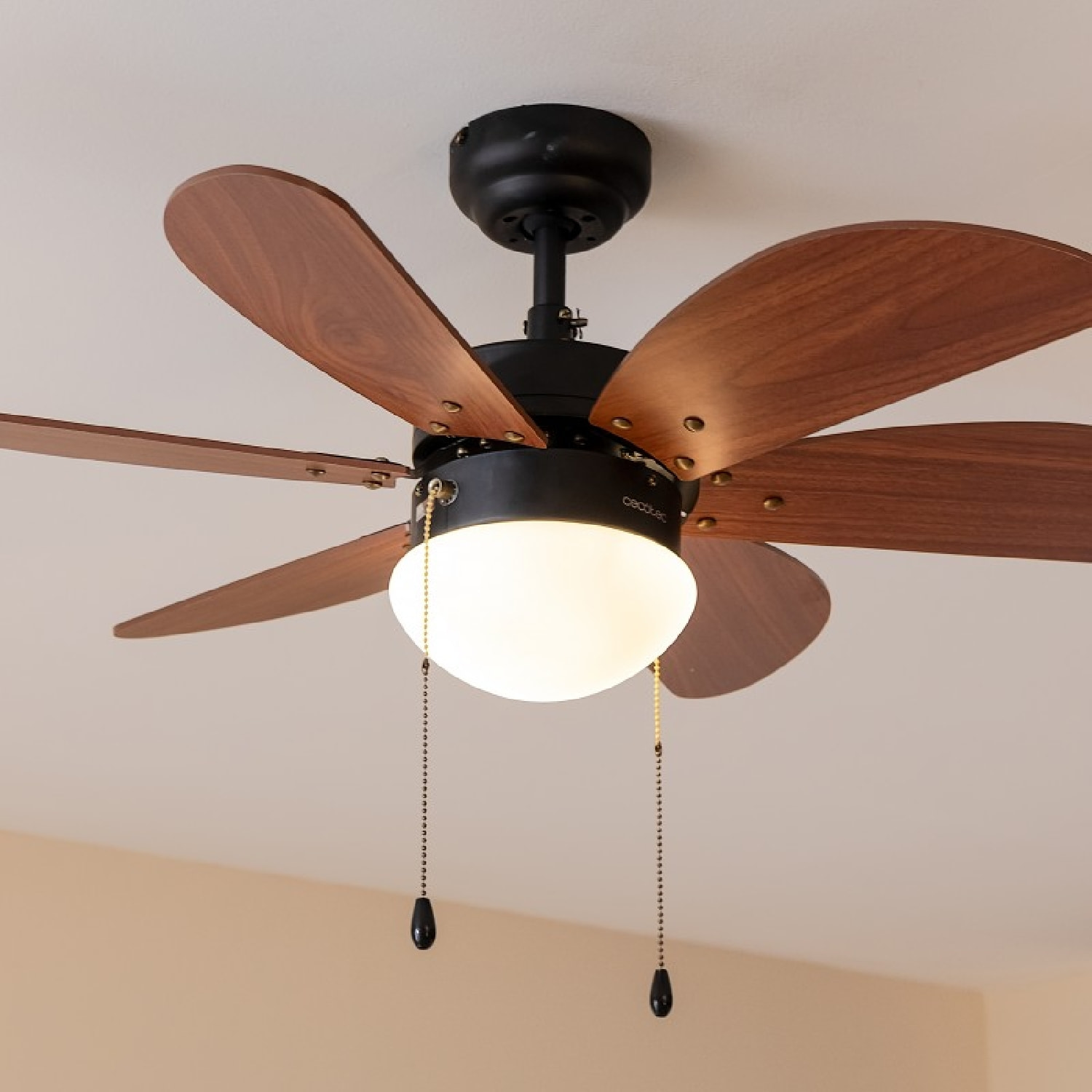 Cecotec Ventilatore da soffitto con luce EnergySilence Aero 365 Black&Wood