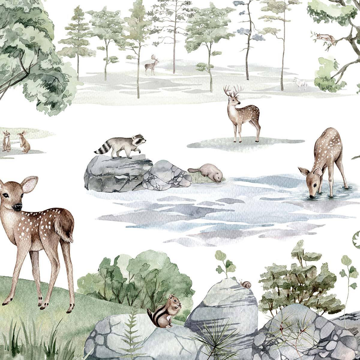 Papier peint forêt des neiges Intissé