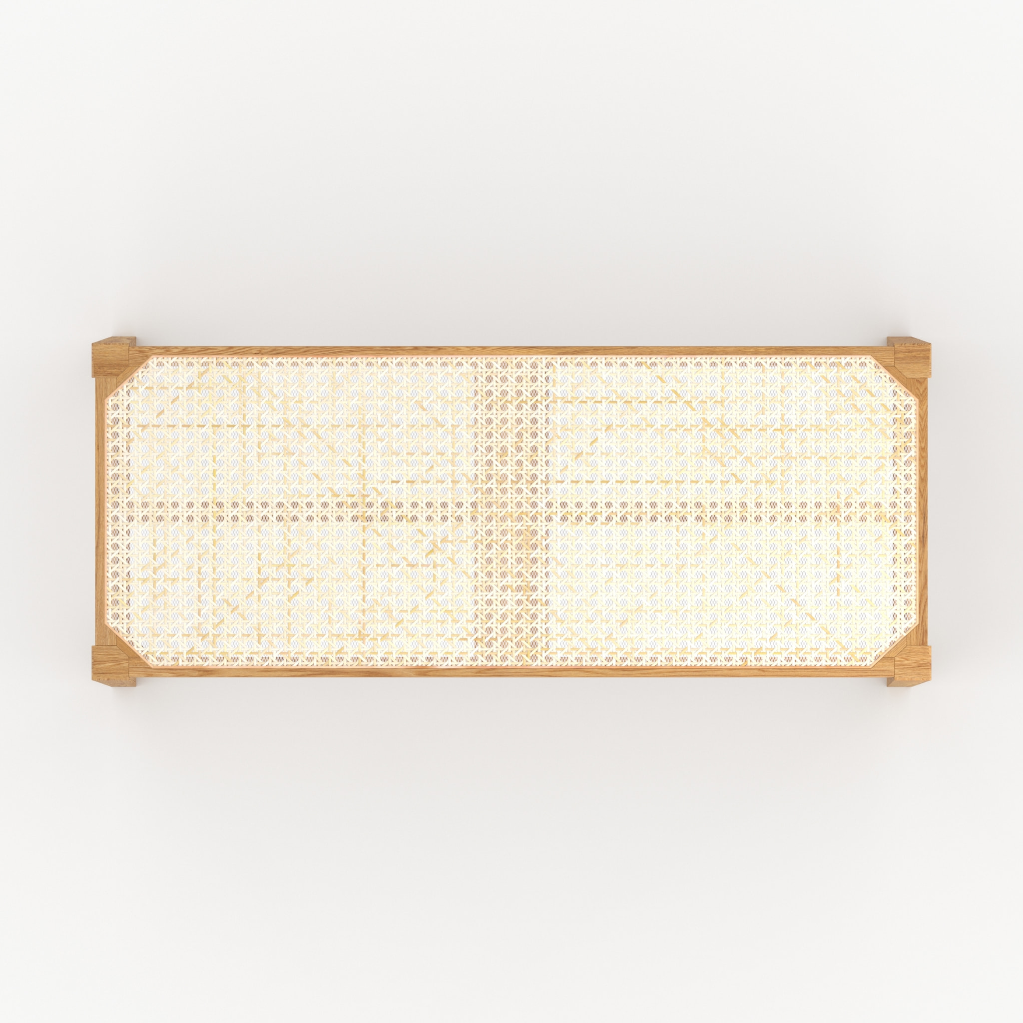 Banc 2 places en bois de chêne massif et cannage - Kappa