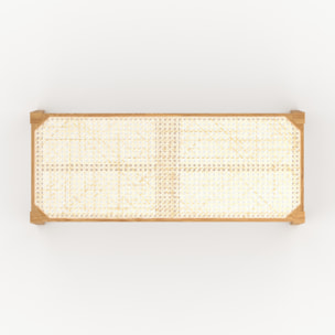 Banc 2 places en bois de chêne massif et cannage - Kappa