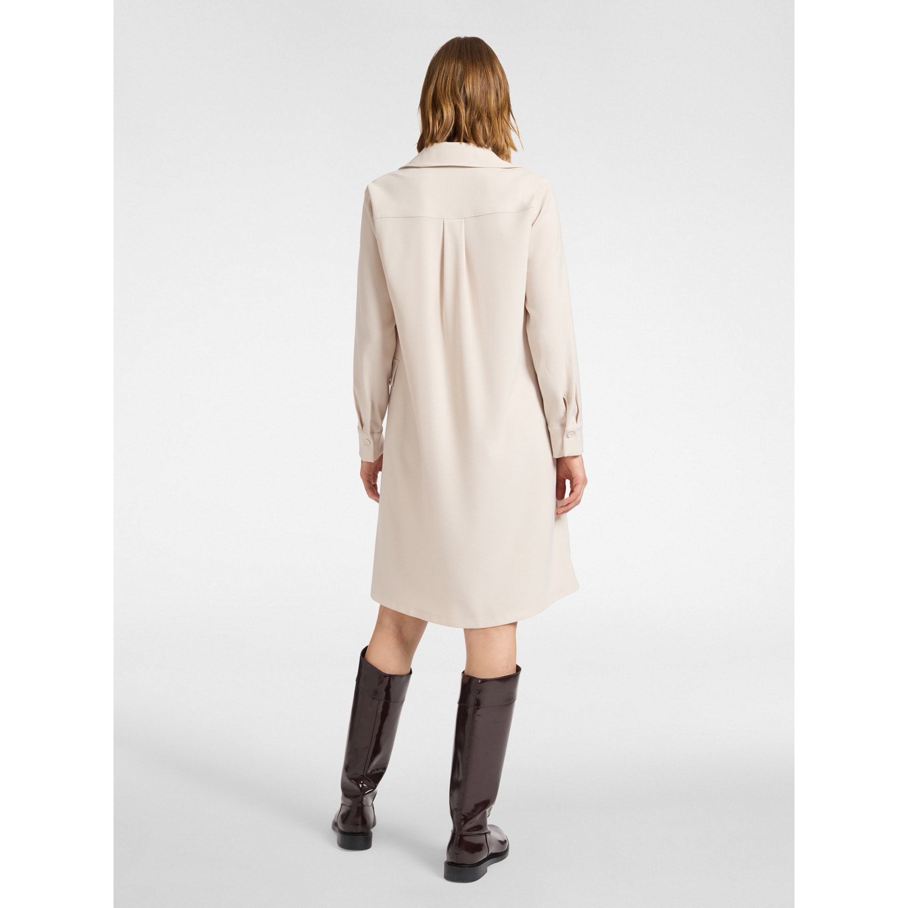 Elena Mirò - Vestido de cady elástico - Blanco