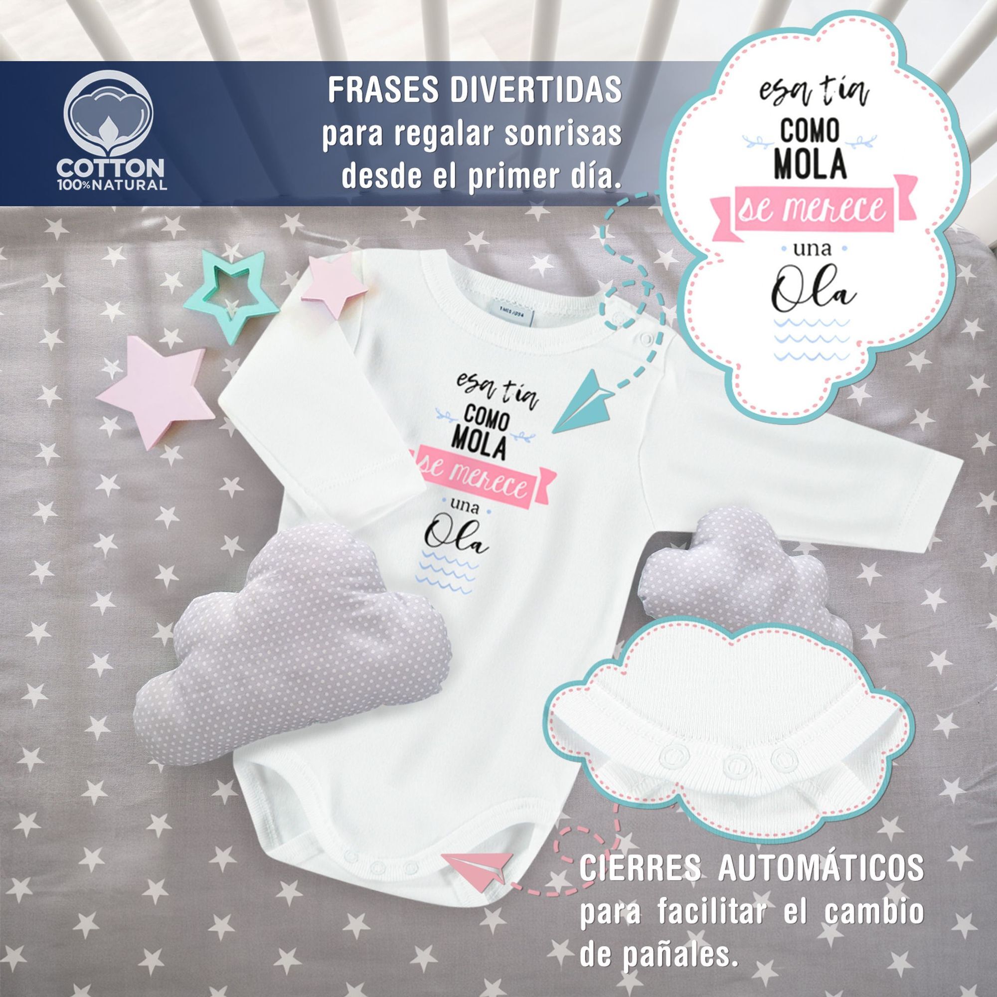 Body bebé manga larga personalizado frases