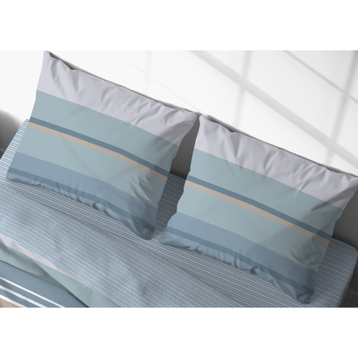 Completo Lenzuola In 100% Cotone Disegno Scia