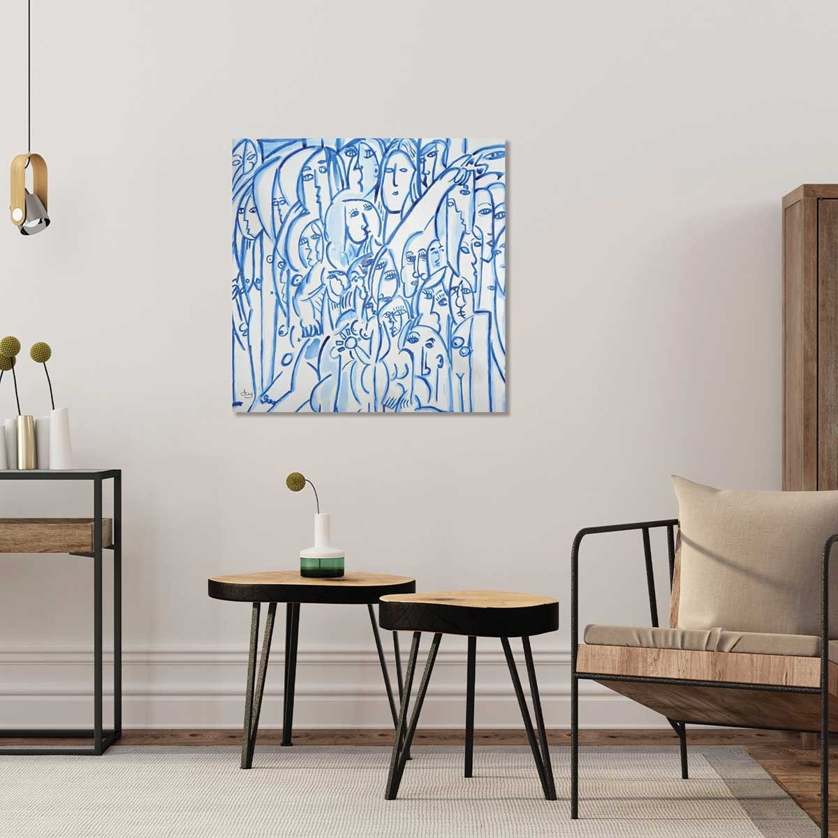 Tableau reproduction abstraite "" par là "" Tableau plexiglas