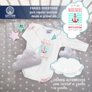 Body bebé manga larga frases americano