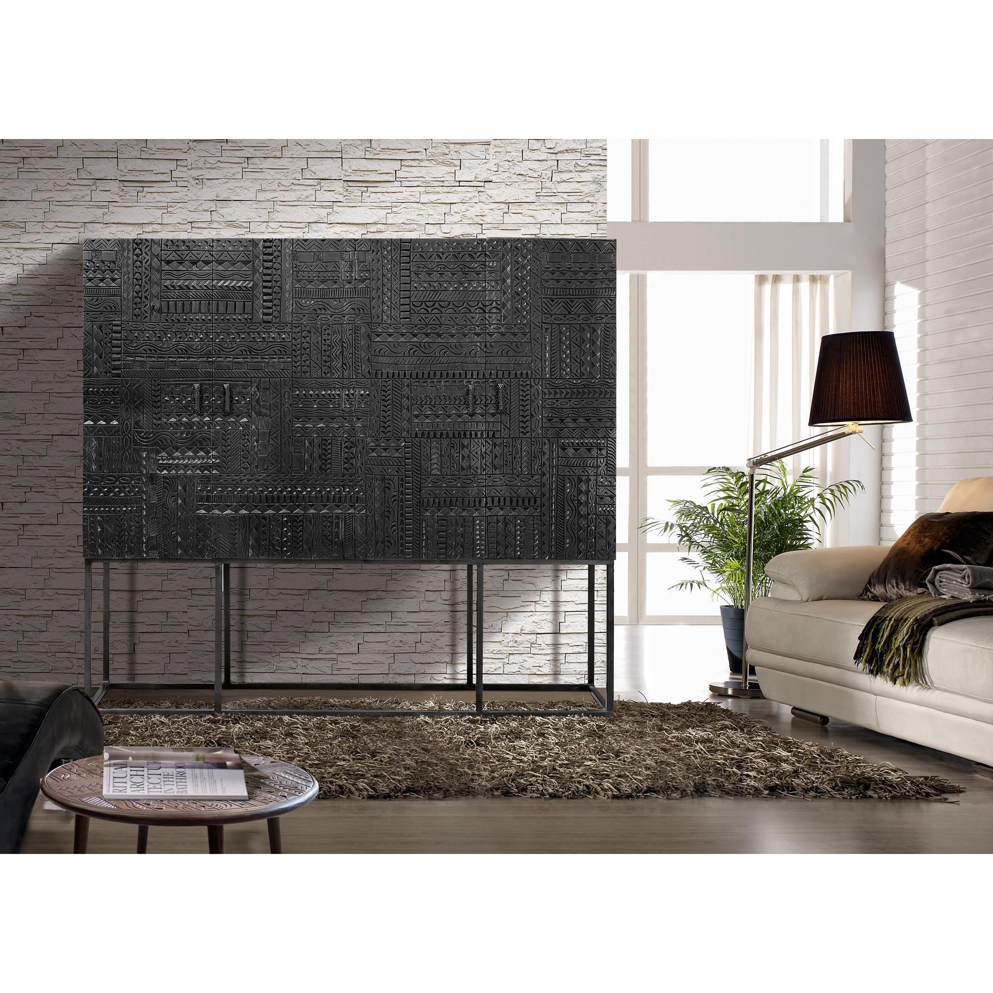 Aparador alto - Madera de Mango y patas de Hierro - 180x40x160cm