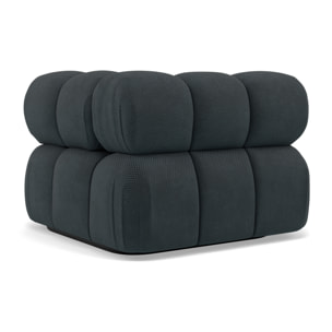Ruby - module d'assise d'angle droit en velours texturé - Noir