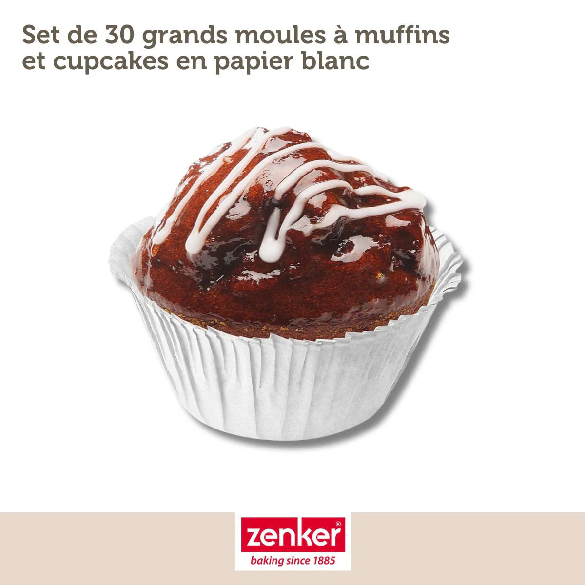 Set pâtisserie avec 30 moules à muffins en papier, 2 bols à mixer, verre mesureur et spatule Zenker