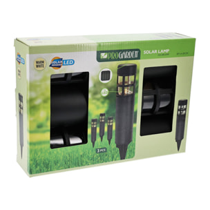 Well Home Luz de Espiga Solar con LED Blanco Cálido - Batería Recargable