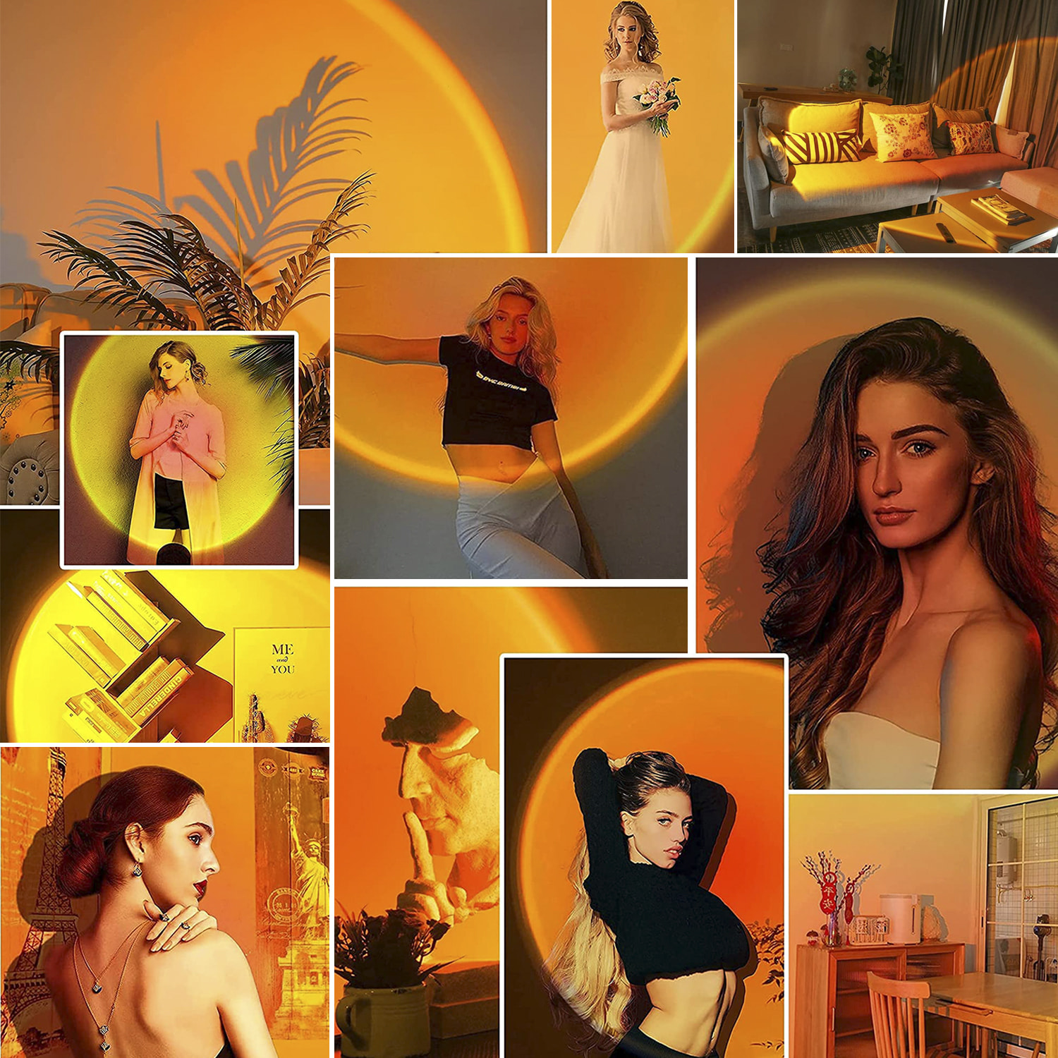 Sunset lamp: lampada LED effetto tramonto. Illuminazione ambientale per la casa e creativa per video e foto.