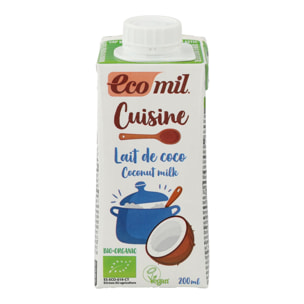 Preparado culinario Leche de Coco Cuisine Ecomil 200 ml