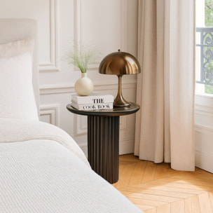 Table d'appoint en bois de manguier et pied en métal noir SÖREN