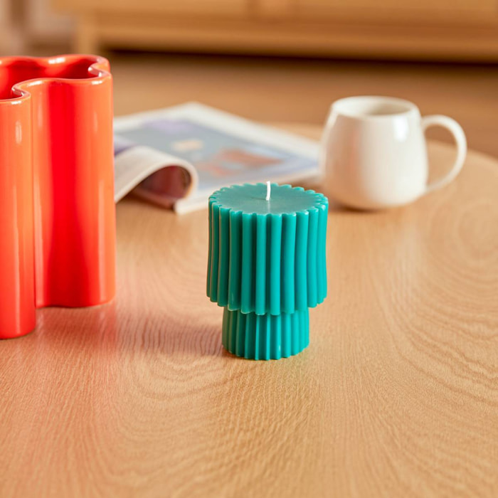 Bougie décorative Flow vert 11cm