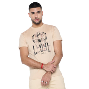 Camiseta de hombre de manga corta con logo tartán "Treatments"