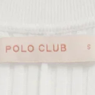 Vestido plisado color crudo sin mangas con logo Polo Club