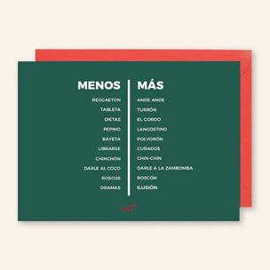 Postal "Menos - Más" Navidad
