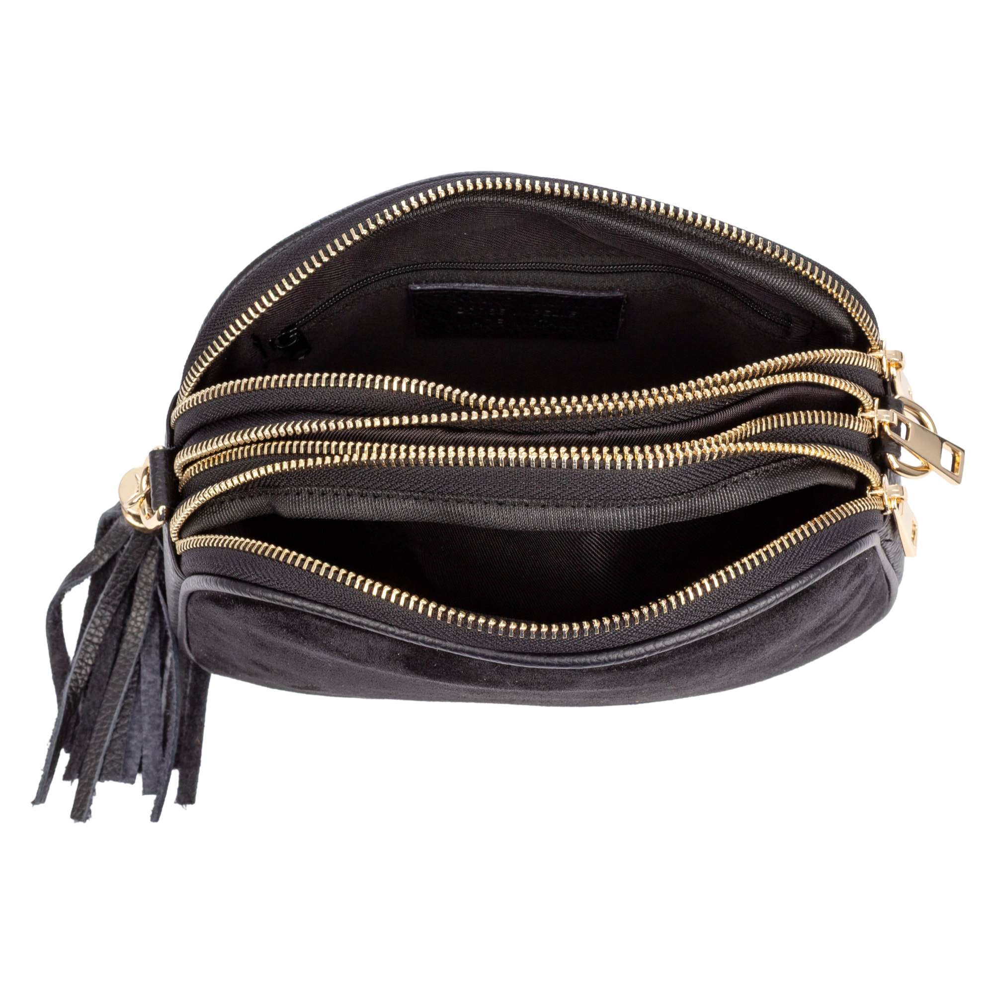 Aliminusa bolso bandolera Mujer. Piel auténtica Gamuza y Dollaro.