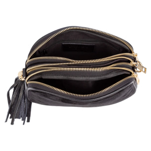 Aliminusa bolso bandolera Mujer. Piel auténtica Gamuza y Dollaro.