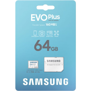 Carte Micro SD SAMSUNG 64Go Evo plus avec adaptateur