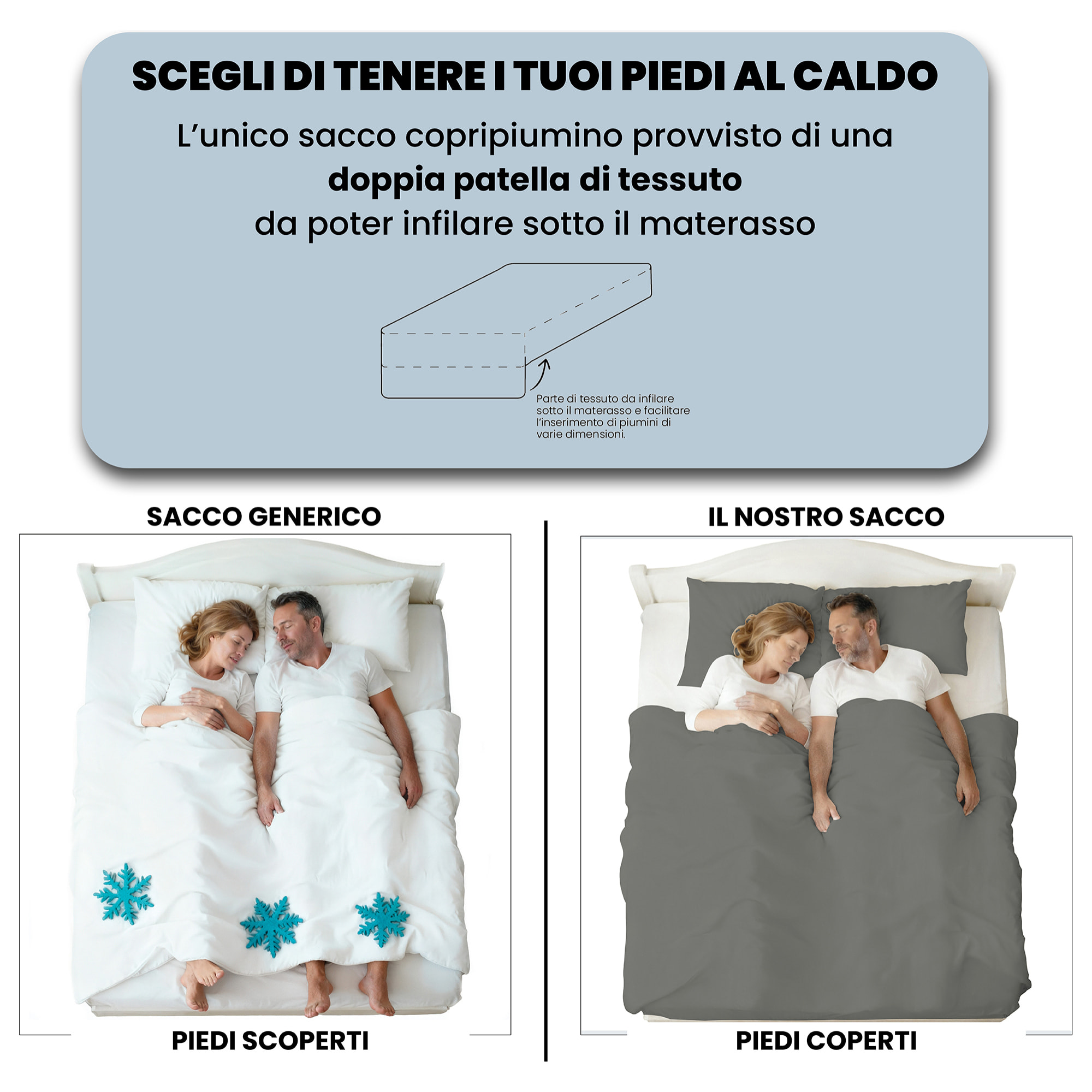 PARURE COPRIPIUMINO RASO CLOE, 100% Raso di Cotone, Made in Italy - FUMO