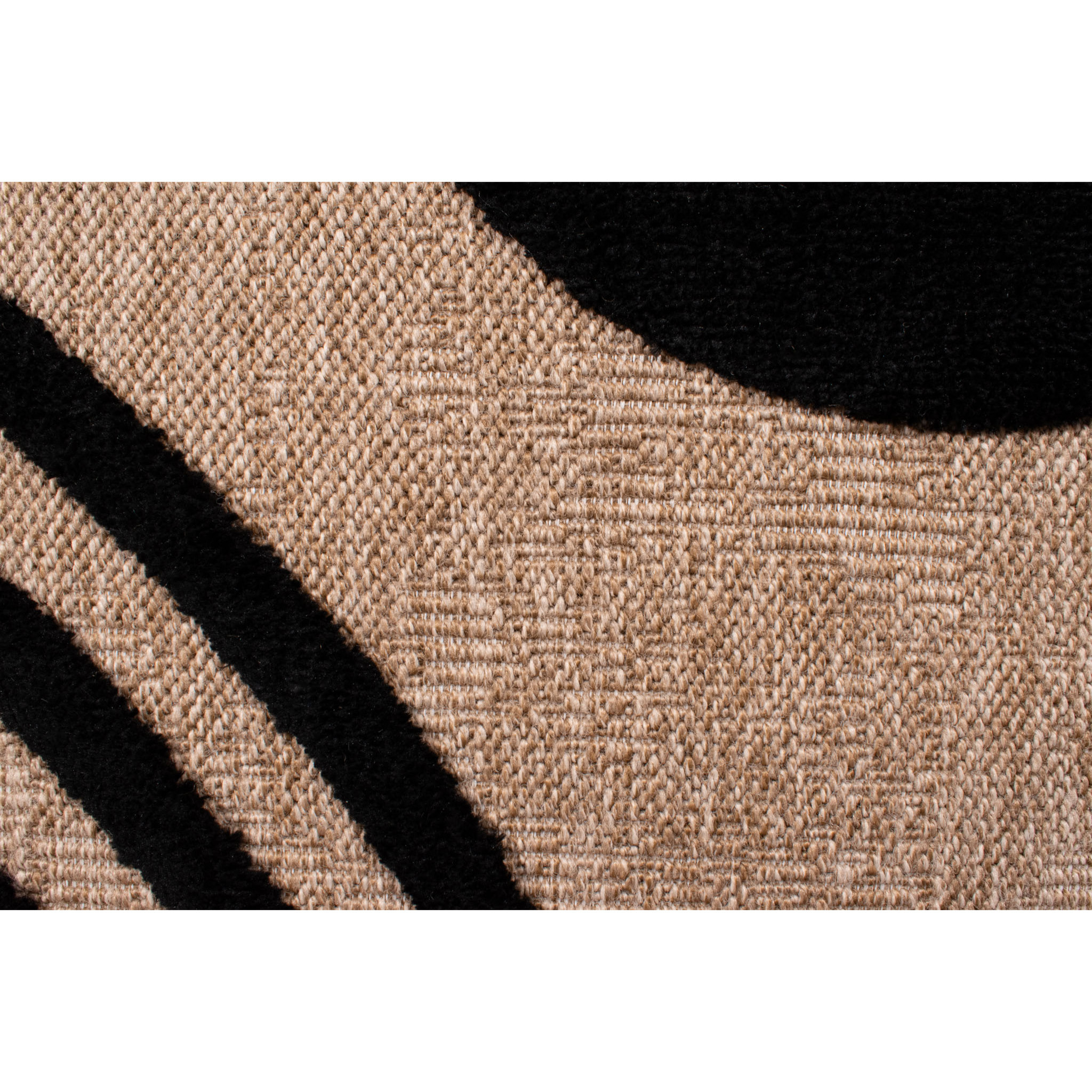 PALMA - Tapis aspect jute à motif géométrique en relief - Noir