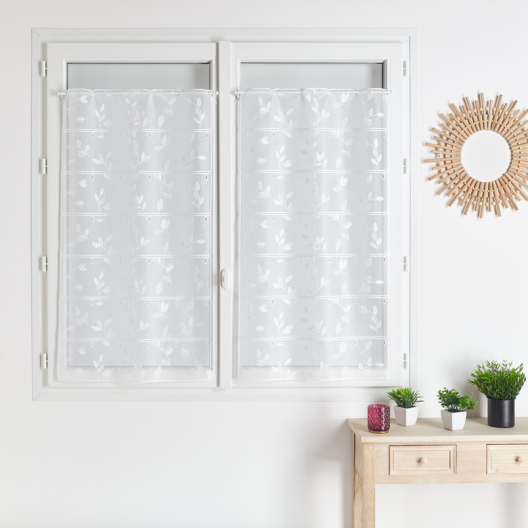 Modulable maille motif feuille - Blanc