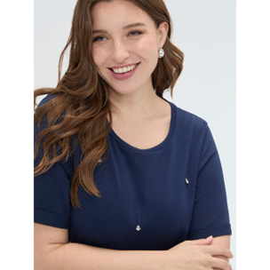 Fiorella Rubino - Camiseta de algodón con charms - Azul