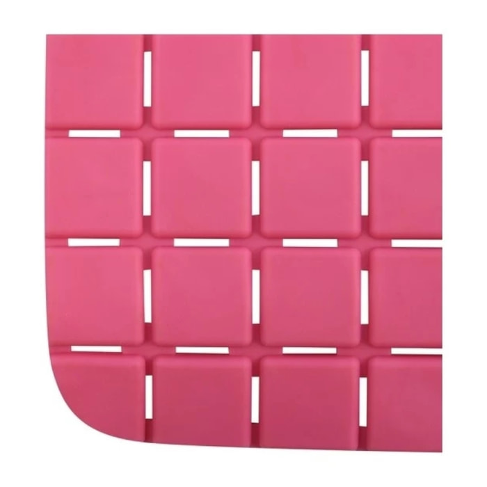 Tapis Fond de douche antidérapant Caoutchouc QUADRO 54x54cm Rose Fuschia MSV