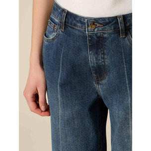 Oltre - Jeans cropped boyfit - Blu