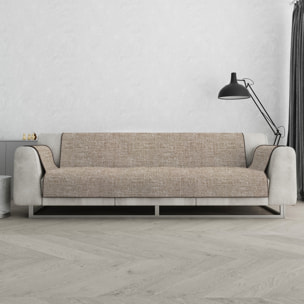 COPRIDIVANO COMFORT, Antiscivolo, Cotone+Microfibra+Fibre Varie, Made in Italy - MARRONE