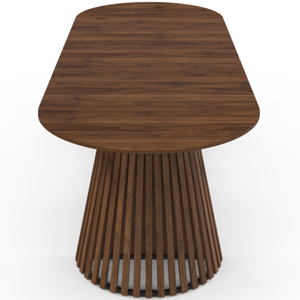 Table à manger ronde extensible Camélia Ø110-300cm effet noyer