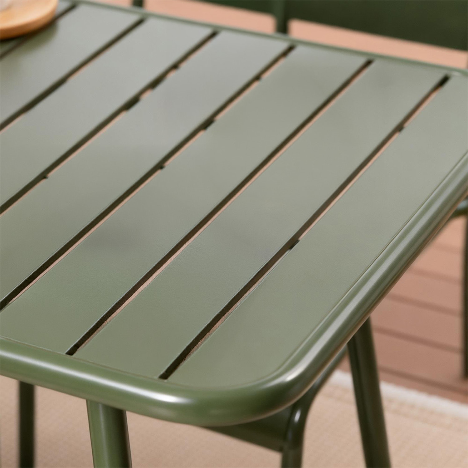 EVORA Table de jardin 4 à 6 places 120cm vert