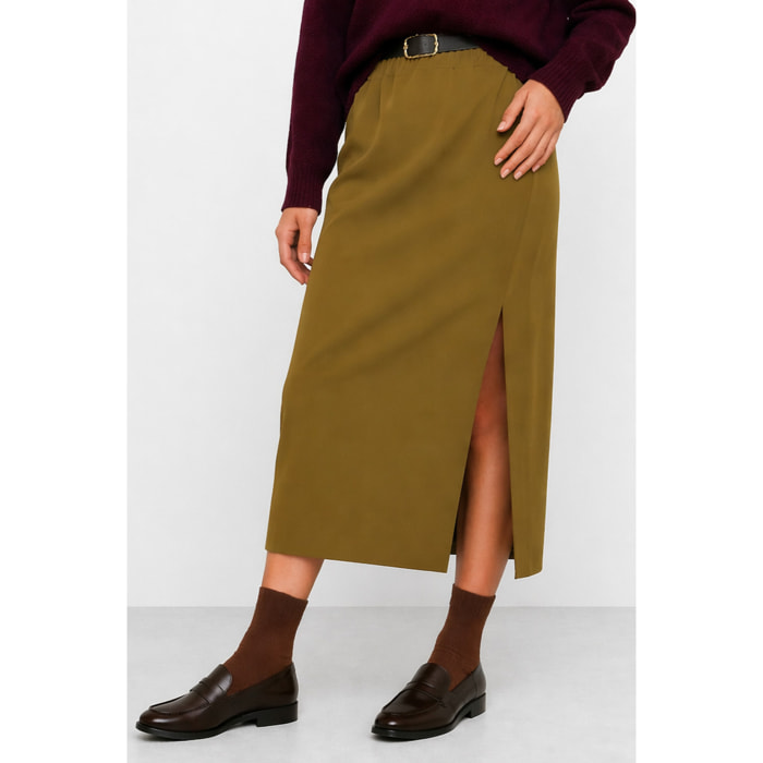 Kocca - Gonna midi da donna in viscosa con spacco laterale Donna