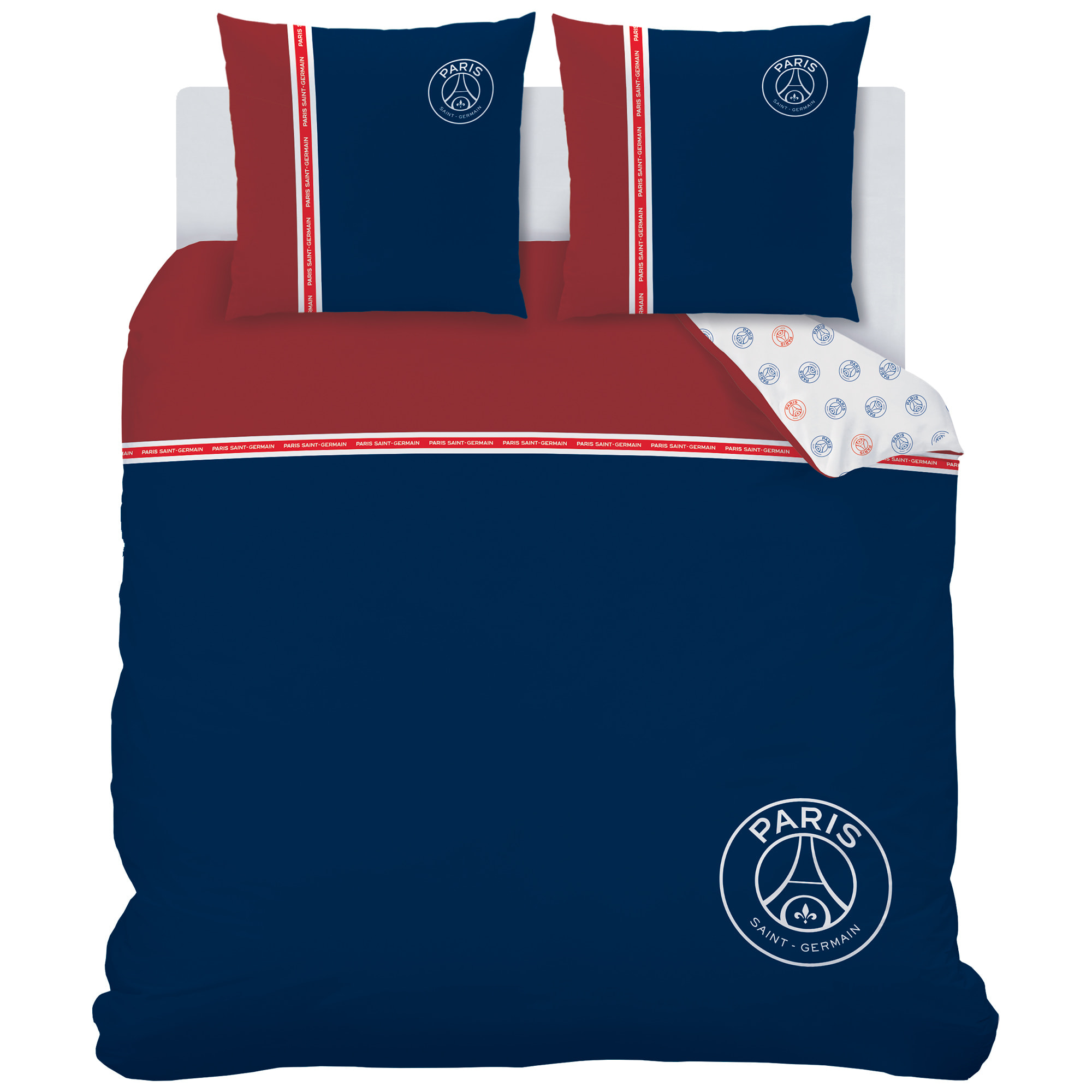 Parure de lit imprimée 100% coton, PSG MINIMALISTE