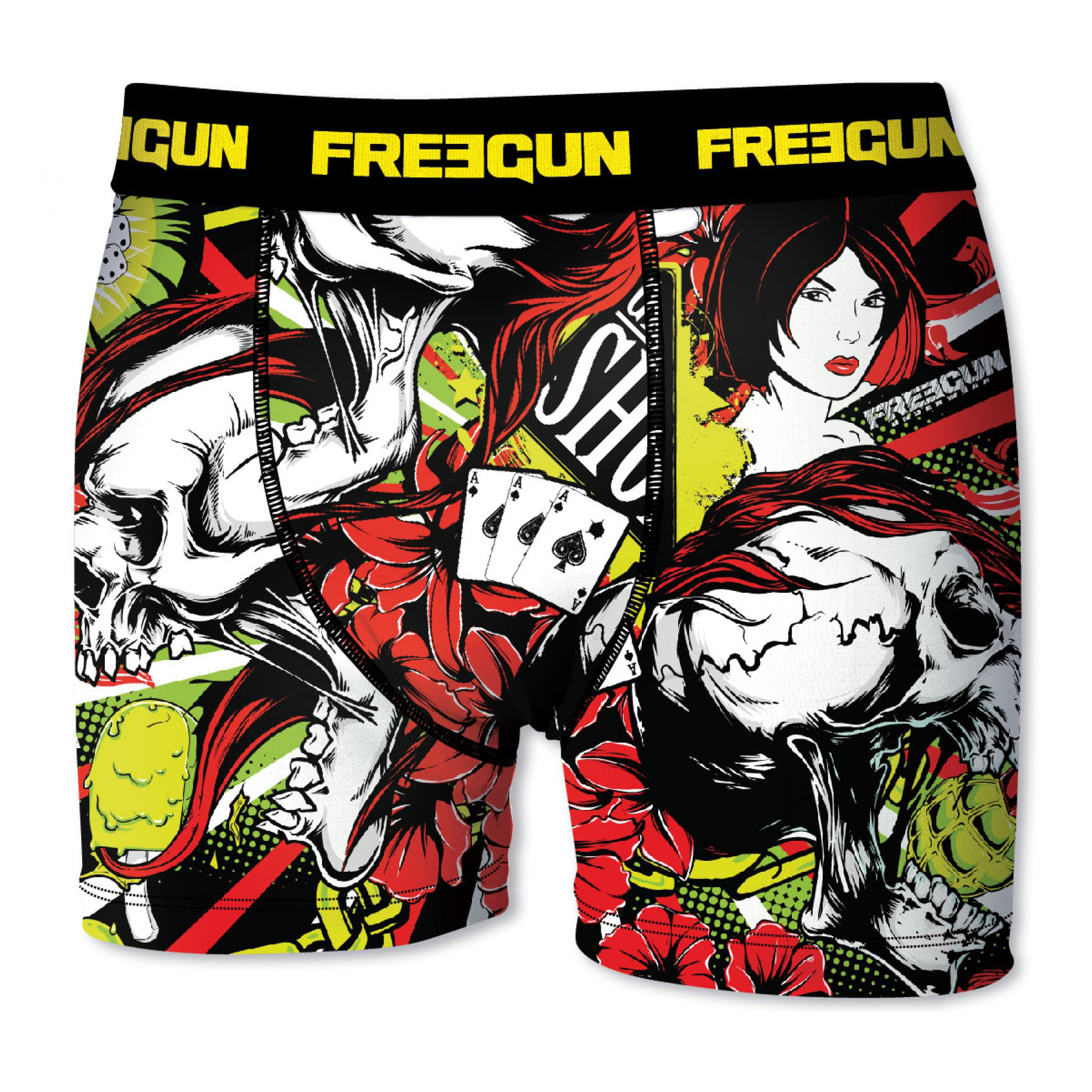 6a-8a calzoncillo boxer freegun modelo acestrick para niño rojo