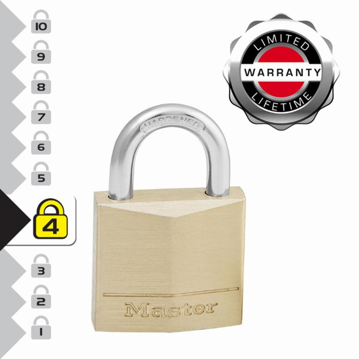 Cadenas en laiton massif MASTERLOCK 30 mm - Lot de 4 - 130EURQNOP