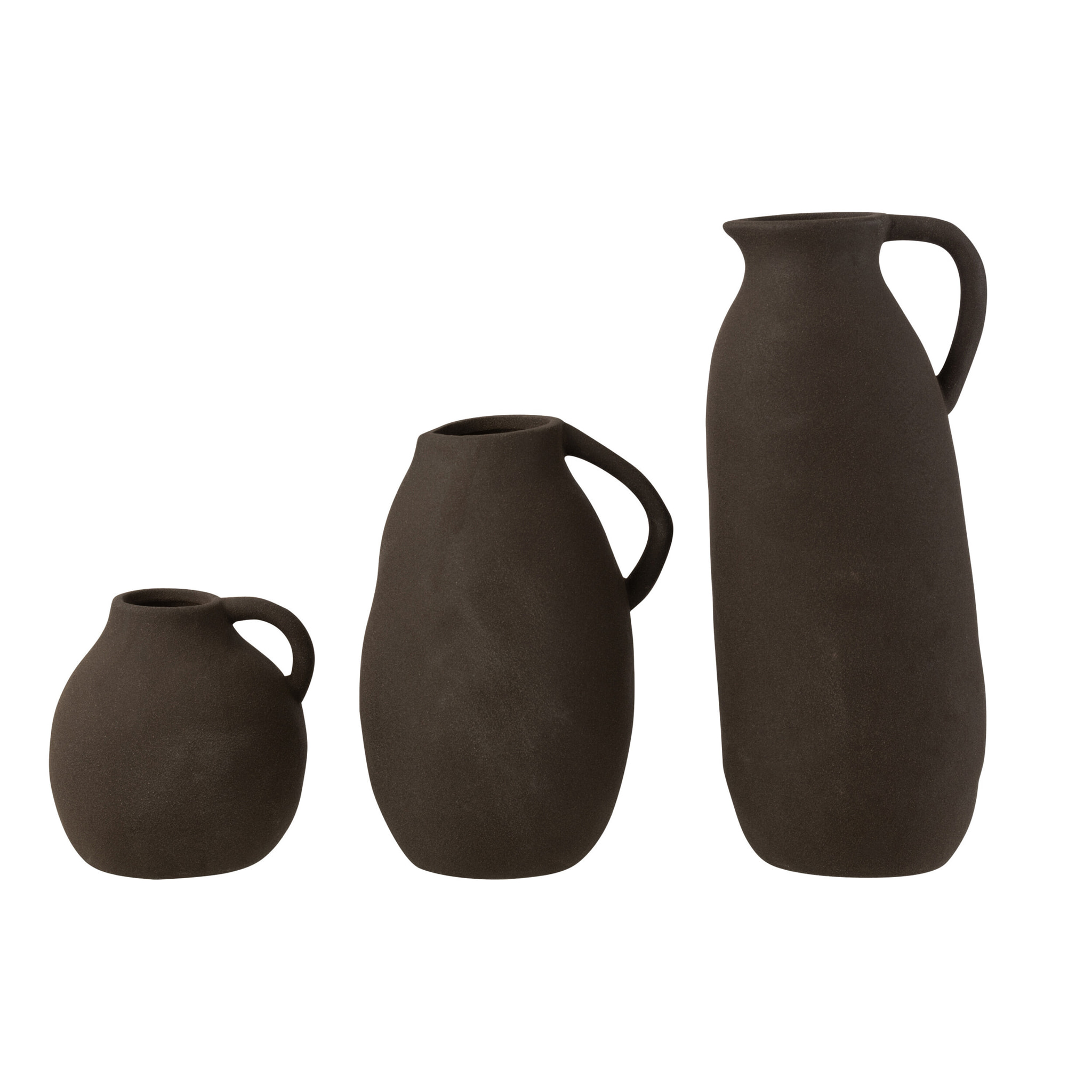 J-Line Vase Cruche Ceramique Noir L