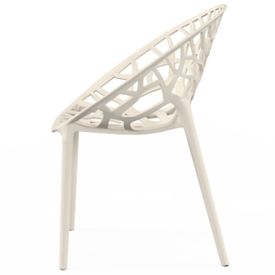 Chaises de jardin empilables Mira beiges - lot de 4