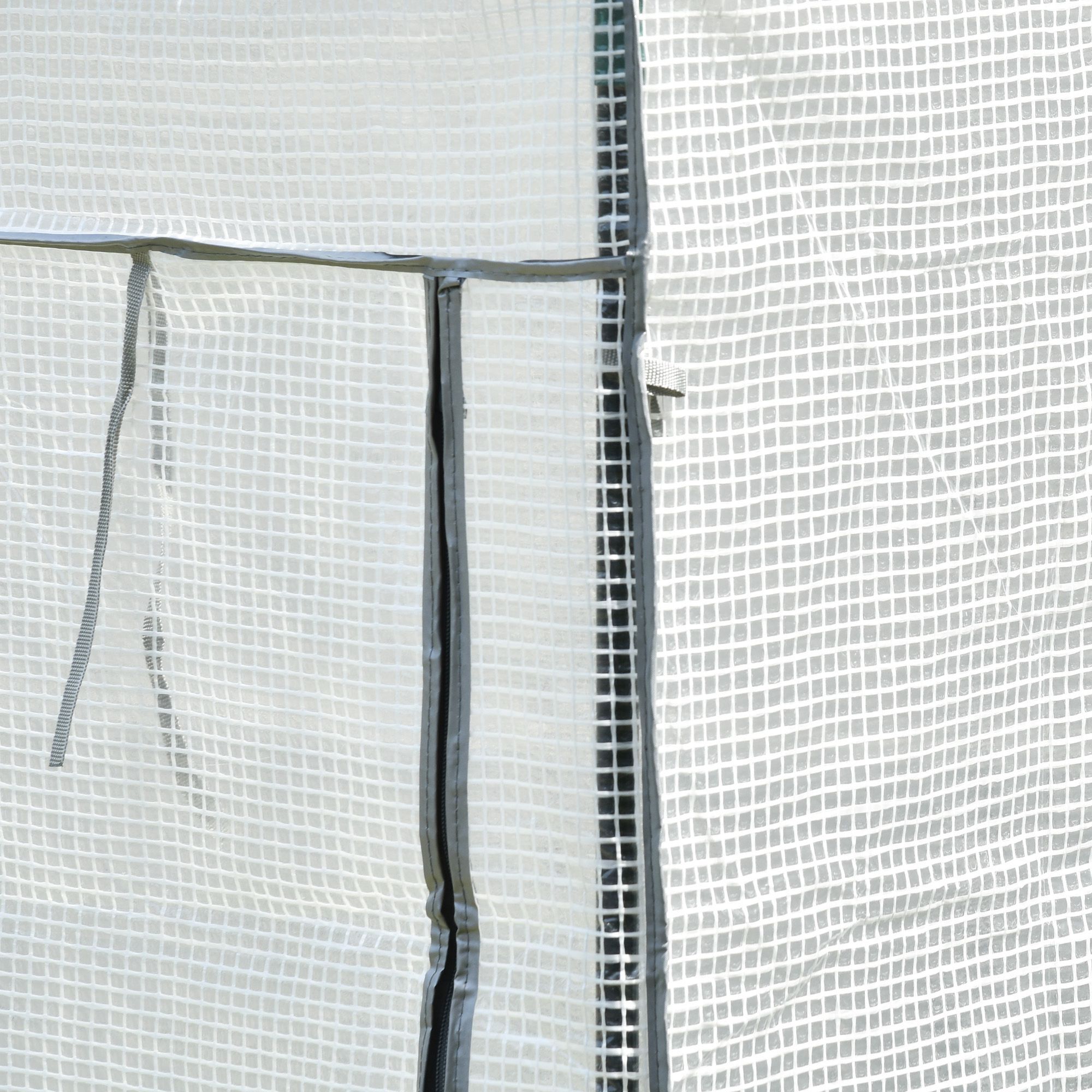 Serre de jardin serre à tomates porte zippée déroulante - 1x0,5x1,5m - acier PVC blanc transparent